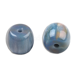 Perles en résine, pierre d'imitation, baril, bleuet, 8x7mm, Trou: 1.6mm