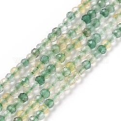 Perles synthétiques de quartz jaune vert, facette, ronde, 2mm, Trou: 0.3mm, Environ 189 pcs/chapelet, 15.55 pouce (39.5 cm)