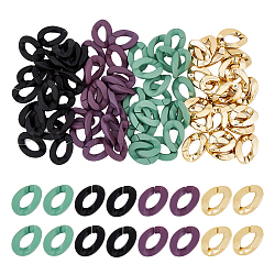Superfindings 120 pz anelli di collegamento twist inclusi 60 anelli di collegamento in acrilico verniciato a spruzzo in 3 colori e 60 pezzi connettori per catena barbazzale in plastica ABS per catene di gioielli catene di occhiali creazione di catene per borse