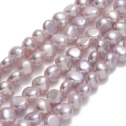 Hebras de perlas de agua dulce cultivadas naturales, dos lados pulidos, cardo, 5x5~6x3.5~4mm, agujero: 0.6 mm, aproximamente 72 pcs / cadena, 13.98~14.17'' (35.5~36 cm)
