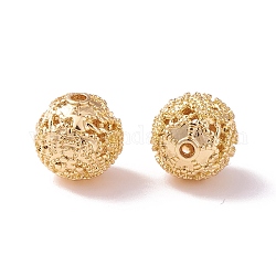 Messing Hohl runde Perlen, golden, 10x9.5 mm, Bohrung: 1.6 mm