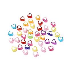 Perline acrilico opaco, cuore, colore misto, 7x8x4mm, Foro: 1.8 mm