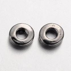 Abalorios de aleación de estilo tibetano, sin plomo y el cadmio y níquel, buñuelo, gunmetal, 6x2mm, agujero: 2.5 mm.