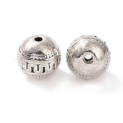 Perline in lega stile tibetano, tondo, argento antico, 9mm, Foro: 1.4 mm, circa 454pcs/1000g