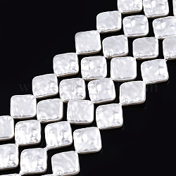 Hilos de cuentas de perlas de imitación de plástico abs, rombo, blanco cremoso, 13x13x3.5mm, agujero: 0.9 mm, aproximamente 31 pcs / cadena, 15.94 pulgada (40.5 cm)