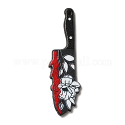 Bedruckte undurchsichtige Acrylanhänger, Blume, Messer, Werkzeug, 52x14x2.6 mm, Bohrung: 0.8 mm