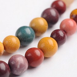 Chapelets de perles en pierres gemmes rondes - mokaite naturel, 4mm, Trou: 1mm, Environ 90 pcs/chapelet, 14.9 pouce