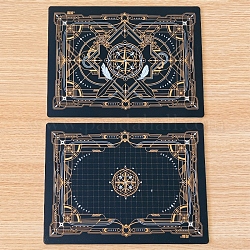 Tapis de découpe en plastique, planche à découper, pour l'artisanat, rectangle avec motif de boussole, noir, 22x30 cm
