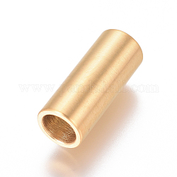 304 Magnetverschluss aus Edelstahl mit Klebeenden, Ionenbeschichtung (ip), matt, Kolumne, golden, 17x7 mm, Bohrung: 5 mm