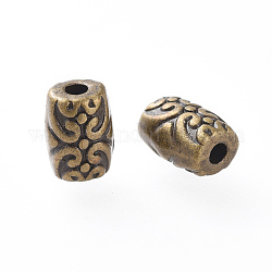 Perles de style tibétain, Perles en alliage, sans plomb et sans cadmium, colonne, bronze antique, 7.5x5mm, Trou: 1.5mm