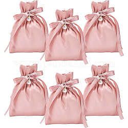 Sachets de bonbons en cuir, sacs à cordonnet, avec ruban, pour l'emballage de cadeau de mariage, peachpuff, 14.3x10.9x0.5 cm