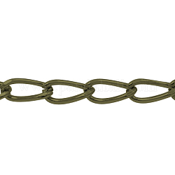 Iron Twisted Chains, Unwelded, Nickel Free, Oval, Antique Bronze, 9.2x4.2x1mm