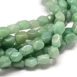 Natural Aventurine Polygon Bead Strands, Faceted, 16x12x11mm, Hole: 1mm, about 25pcs/strand, 16inch
