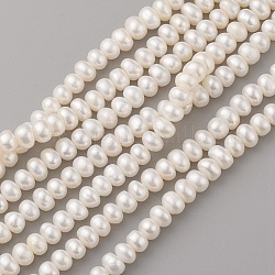 Fili di perle di perle d'acqua dolce coltivate naturali, ovale, vecchio pizzo, 6~8x4~5mm, Foro: 0.5 mm, circa 70~71pcs/filo, 14.7 pollice (37.5 cm)