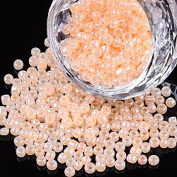 12/0 ceylan perles de rocaille en verre ronde, bisque, taille: environ 2mm de diamètre, Trou: 1 mm, environ 3303 pcs/50 g