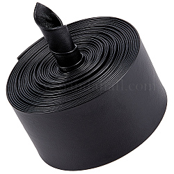 Плоский шнур из искусственной кожи, аксессуары для одежды, чёрные, 50x1 мм, около 5.47 ярда (5 м) / пачка