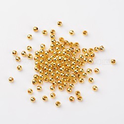 Perlas de espaciador de hierro, redondo, dorado, 4mm, agujero: 1.5 mm, aproximamente 529 unidades / 50 g