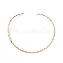 Vakuumbeschichtung von 304 Edelstahldraht mit floraler Struktur zur Herstellung einer Halskette, starre Halsketten, minimalistisches Halsband, Manschettenkragen, golden, 0.36 cm, Innendurchmesser: 5-1/2 Zoll (14 cm)