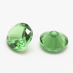 Zirconi cabochon ha sottolineato, sfaccettato diamante, verde primavera, 1.5mm