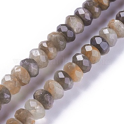 Ciocche di perline nere naturali, sfaccettato, rondelle, 9.6~10x5.8~6.3mm, Foro: 1 mm, circa 61pcs/filo, 14.8 pollice (37.6 cm)