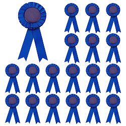 Spille per badge in banda stagnata a forma di nastro premio, spilla con bottone vuoto per accessorio da festa, blu medio, 160x92x9mm, ago :0.6mm