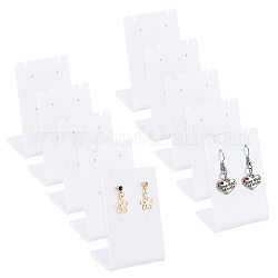Présentoirs de boucles d'oreilles acryliques pandahall elite 10pcs, en forme de L, rectangle, blanc, 3.6x4.95x7 cm