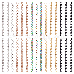 UNICRAFTALE About 100Pcs 5 Colors 304 Stainless Steel Curb Chains Extender End Chains Metal End Findings Ends with Chain Extender 25mm Long for Bracelet Necklace Jewlery Making