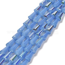 Chapelets de perles en verre peint, imitation opalite, facette, couleur ab , cône, bleuet, 4x8mm, Trou: 0.8mm, Environ 68 pcs/chapelet, 21.85~22.05'' (55.5~56 cm)