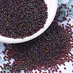 Miyuki runde Rocailles Perlen, japanische Saatperlen, (rr367) granat ausgekleidet rubin ab, 11/0, 2x1.3 mm, Bohrung: 0.8 mm, über 1100pcs / Flasche, 10 g / Flasche