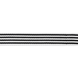 Flaches Polycotton-Streifenband, Schwarz, 1-5/8 Zoll (40 mm)