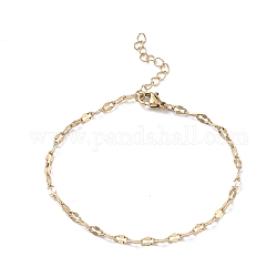 Chapado en iones (ip) 304 pulseras de cadena de eslabones de acero inoxidable para hombres y mujeres, dorado, 7-1/8 pulgada (18 cm)