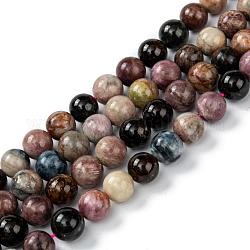 Runde natürlichen Turmalin Perlen Stränge, Klasse ab, leichte Grün, 8 mm, Bohrung: 1 mm, ca. 51 Stk. / Strang, 15.7 Zoll