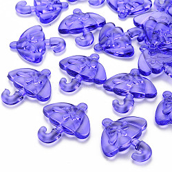 Pendentifs en acrylique transparent , parapluie avec nœud papillon, support violet, 42.5x38x7.5mm, Trou: 3x3.5mm, environ 109 pcs/500 g