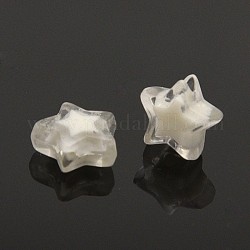 Transparent Acrylic Beads, Bead in Bead, Star, Clear, 9x10x4mm, Hole: 2mm, about 2520pcs/500g