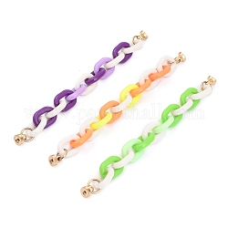 Acrylic Cable Chain for DIY Keychains, Phone Case Decoration Jewelry Accessories, with Brass Screw Nuts and Iron Screws, Mixed Color, 145mm
