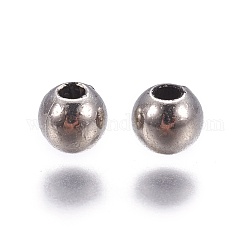 Ccb Kunststoff-Perlen, Runde, Platin Farbe, 4 mm, Bohrung: 1 mm