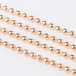 Iron Ball Bead Chains, Soldered, with Spool, Golden, 1.5mm, about 328.08 Feet(100m)/roll
