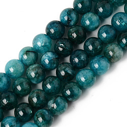 Chapelets de perles de quartz naturel, teints et chauffée, imitation apatite, ronde, sarcelle, 8~8.5mm, Trou: 1.2mm, Environ 47 pcs/chapelet, 15.16 pouce (38.5 cm)