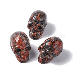 Хэллоуин натуральный красный лабрадорит украшения для дома, череп, 51x29x36 мм