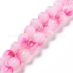Glasperlen Stränge, Laterne, Perle rosa, 10.5x9.5x10.5 mm, Bohrung: 1 mm, ca. 38 Stk. / Strang, 15.24 Zoll (38.7 cm)
