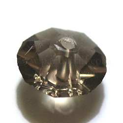 Perles d'imitation cristal autrichien, grade AAA, facette, plat rond, grises , 8x4mm, Trou: 0.9~1mm