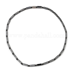 Colliers rectangulaires en perles d'hématite non magnétiques synthétiques pour femmes et hommes, avec un alliage fermoir magnétique, 20.35 pouce (51.7 cm)