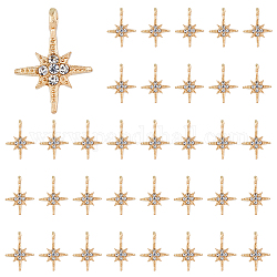 DICOSMETIC 50Pcs Alloy Rhinestone Pendants, Star Charms, Light Gold, 22x16x4mm, Hole: 2mm