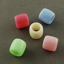 Imitation Jelly Acrylic Beads, Column, Mixed Color, 11x10x11mm, Hole: 7mm