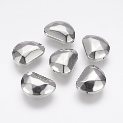 CCB perles en plastique, facette, haricot , platine, 26x21x10.5mm, Trou: 1.5mm