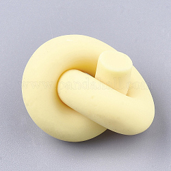 Accessoires en pâte polymère, noeud, jaune, 20~24x17~20x14~17mm