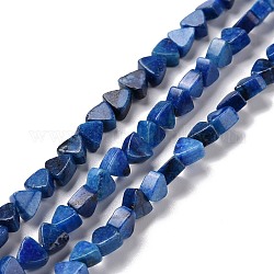 Natur Calcit Perlen Stränge, gefärbt, Dreieck, Blau, 5.5x6x3.5 mm, Bohrung: 0.8 mm, ca. 81 Stk. / Strang, 15.94 Zoll (40.5 cm)