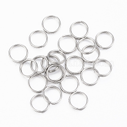 304 acero inoxidable anillos partidos, anillos de salto de doble bucle, color acero inoxidable, 8x1.5mm, aproximamente 6.5 mm de diámetro interior, solo alambre: 0.75mm