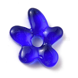 Perle di vetro, stella di mare, blu, 18.5x17x4.5mm, Foro: 3.8 mm