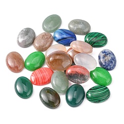 Gemstone cabochons, pietra misto, ovale, colore misto, 20x15x6mm